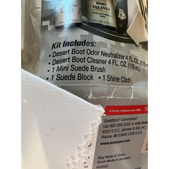 Vintage Unopened Kiwi Recruit Care Boot Cleaner Odor Neutralizer Kit w/ Brushes - Picture 5 of 12